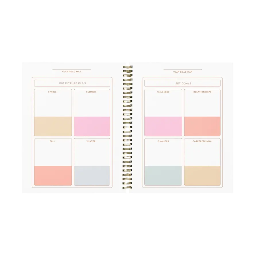 The empty yearly road map pages.