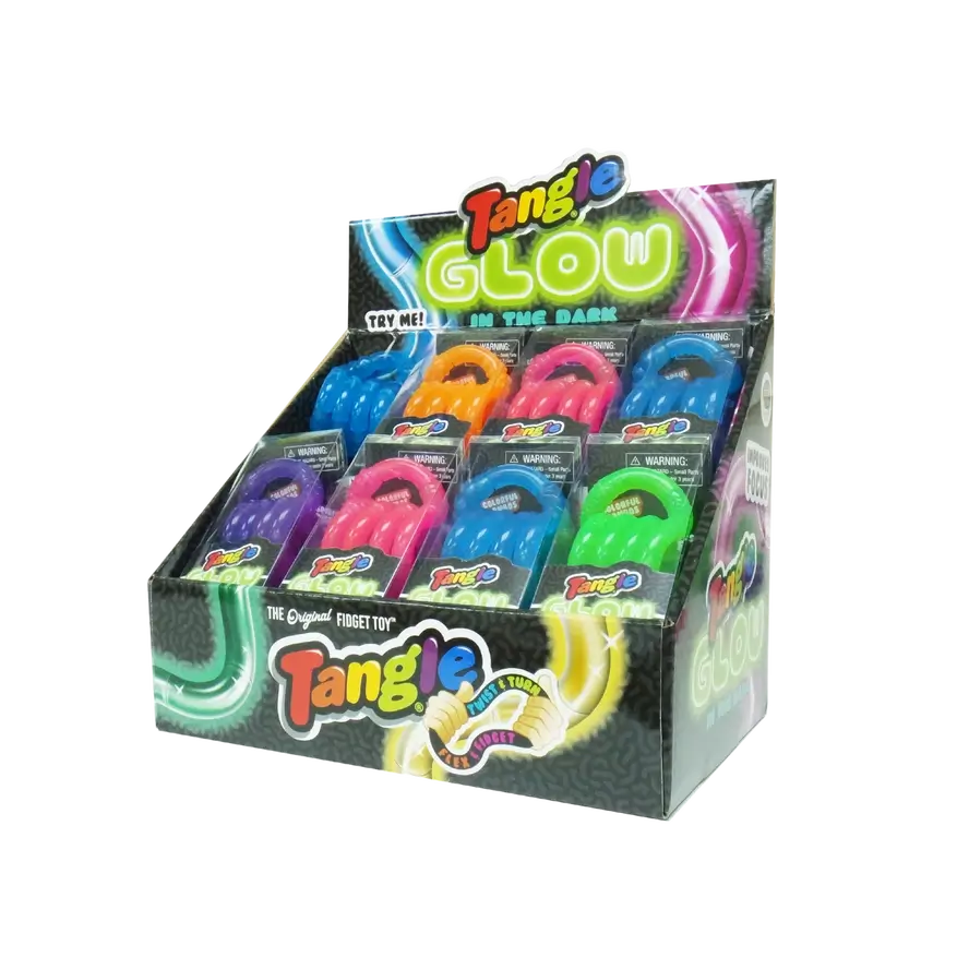 The display box for Glow-in-the-Dark Tangle Jrs.