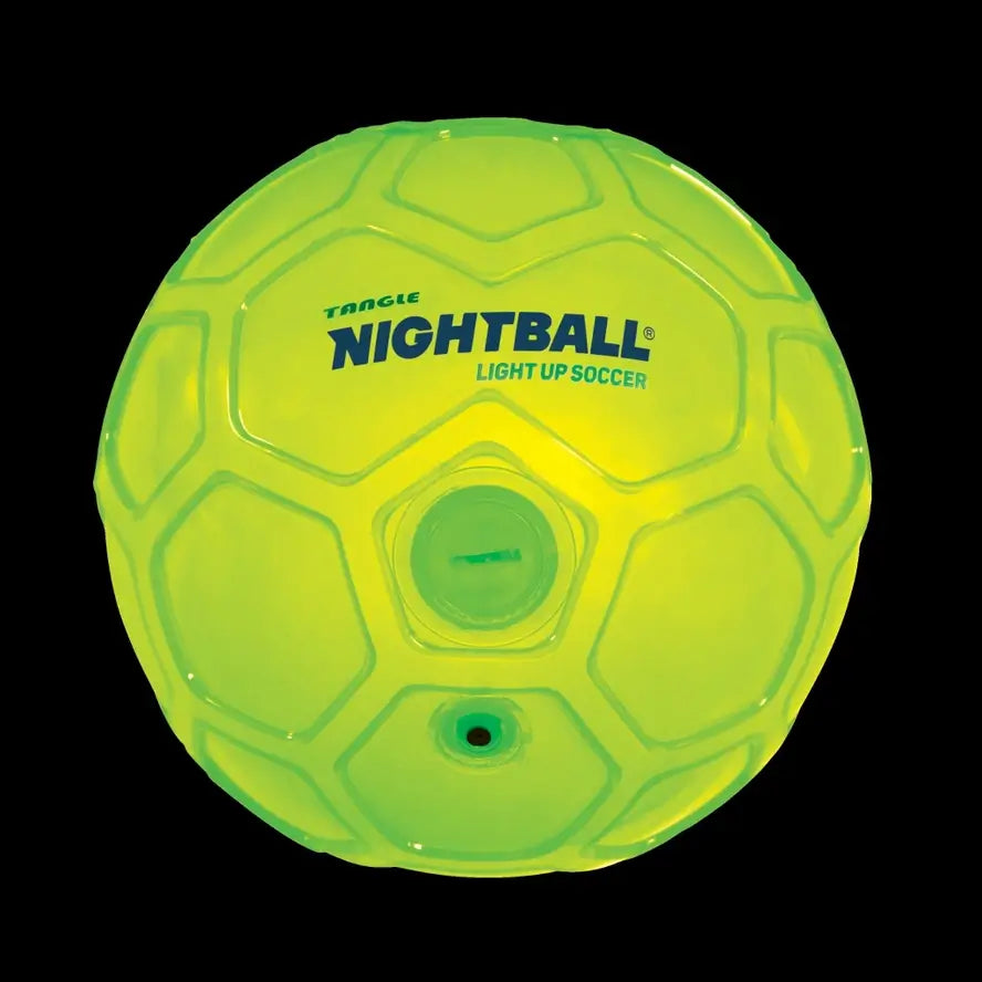 The glowing NightBall Light Up Soccer Ball.