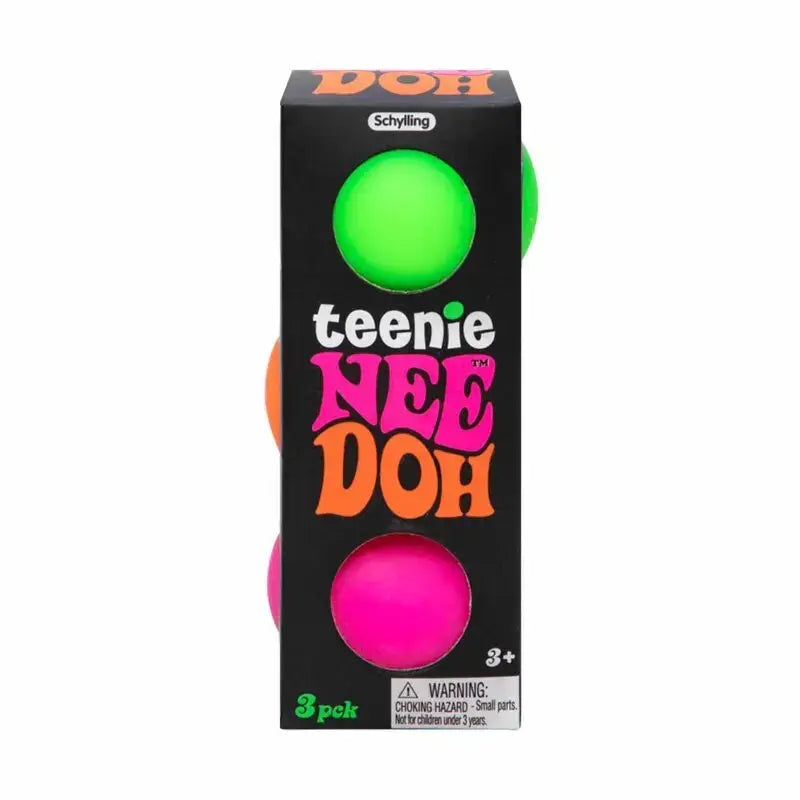 The product box for Teenie Nee Doh 3 Pack from a different angle.