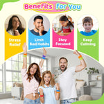 An infographic demonstrating the benefits of the Textured Silicone Slap Bracelets.