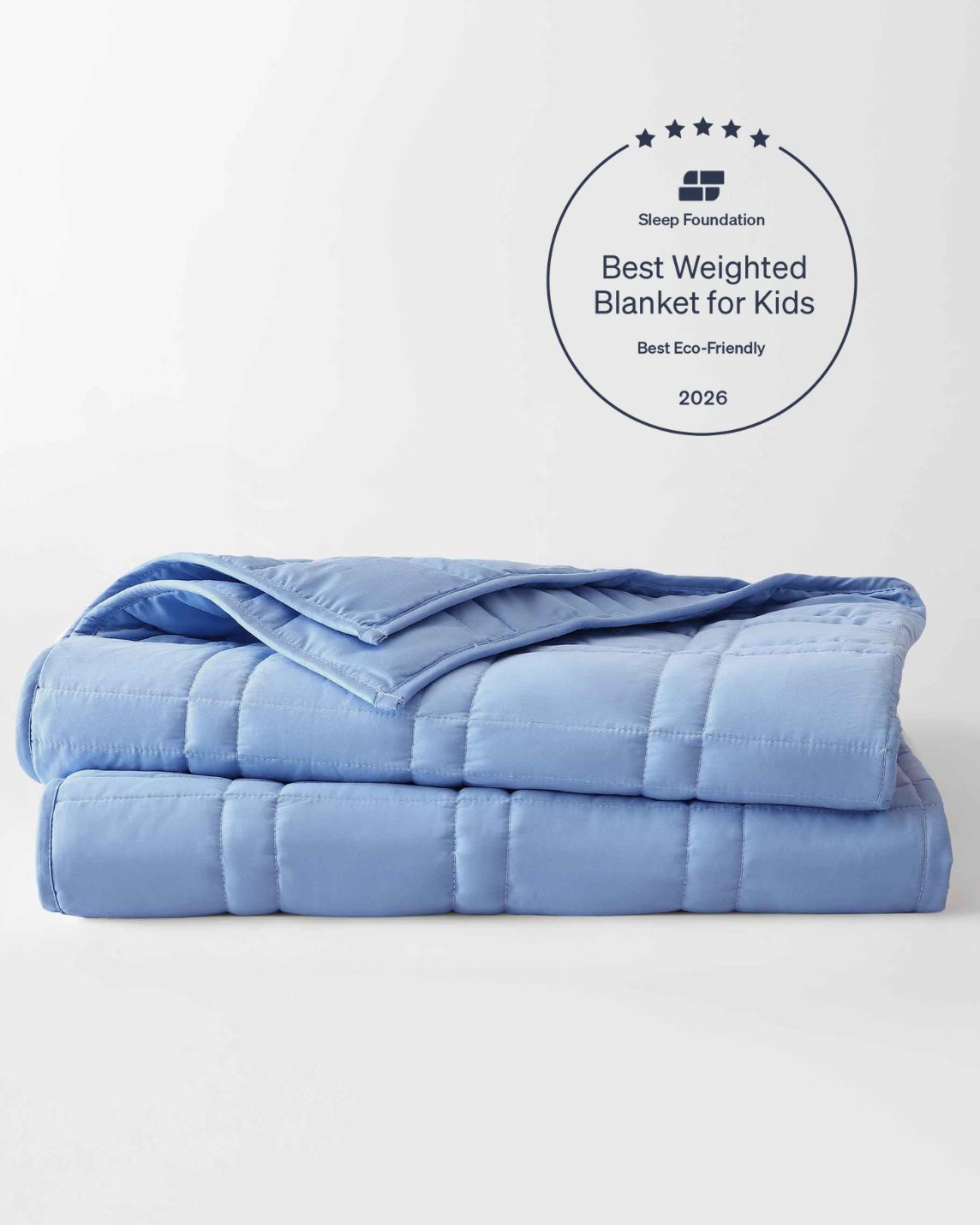 The Indigo Baloo Mini Weighted Blanket.