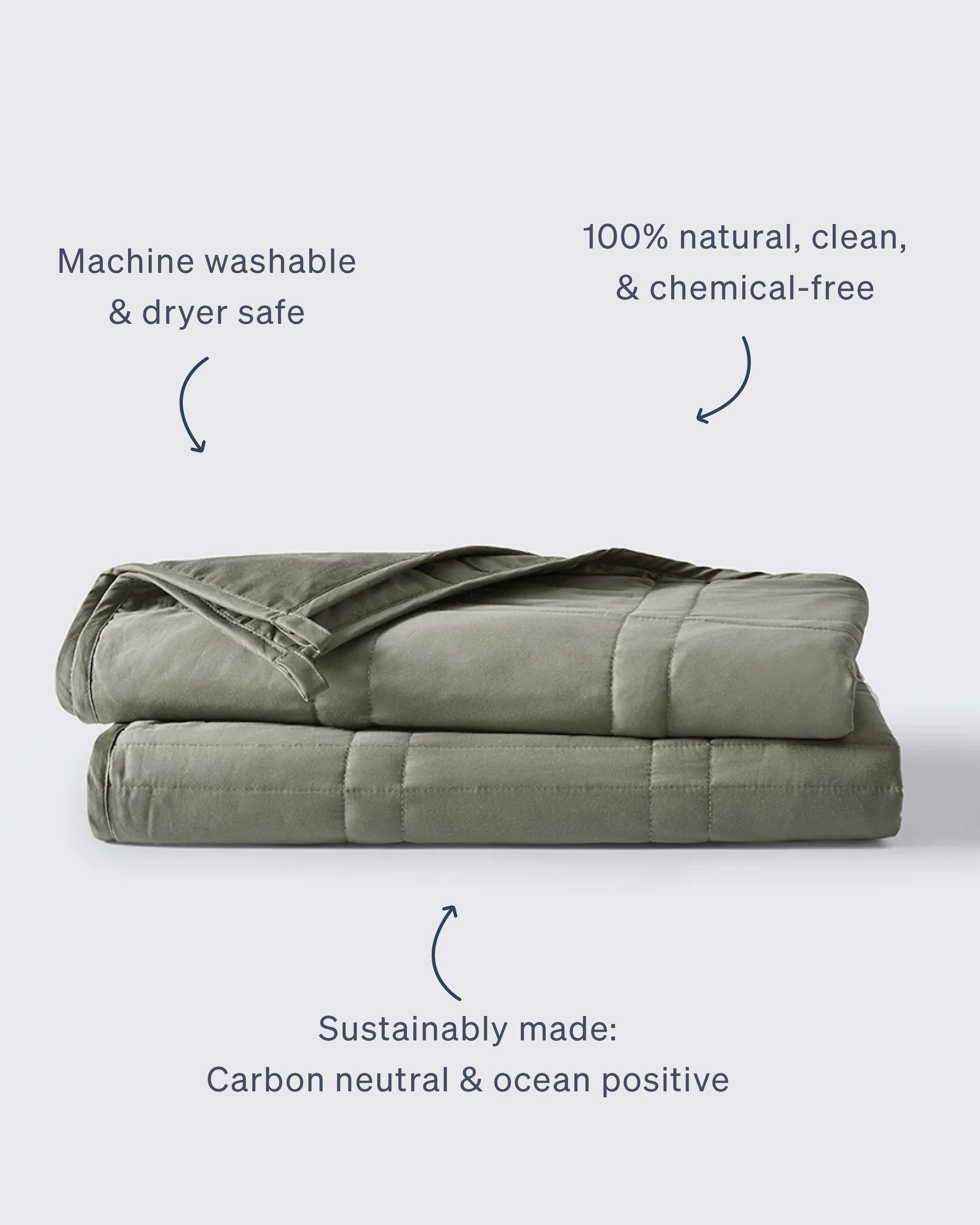 The Moss Baloo Mini Weighted Blanket.