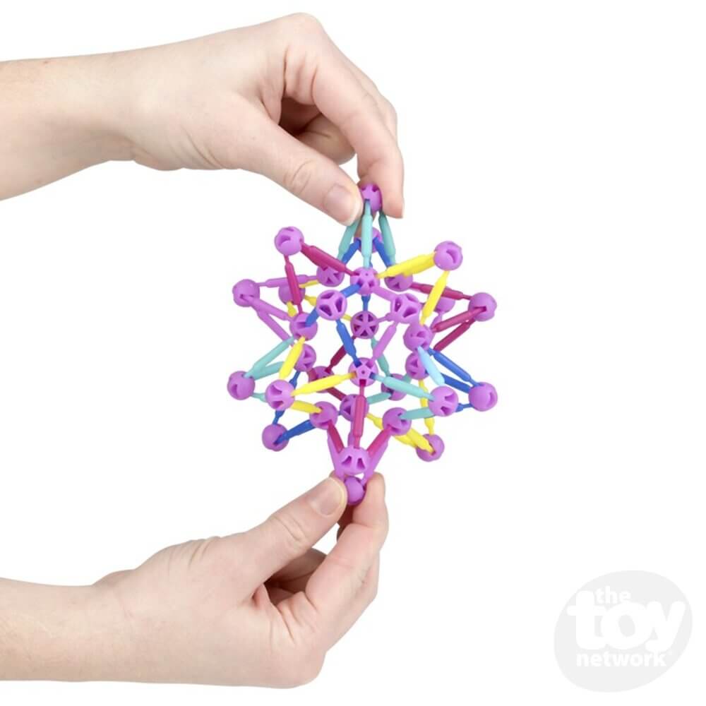 Two hands expand the 3" Mini Collapsible Ball.