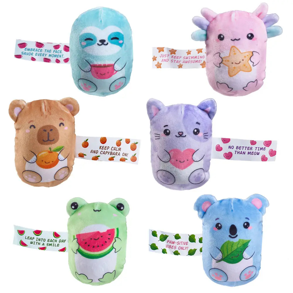 The six different Bubble Stuffed Squishy Friends - Emotional Support Edition.