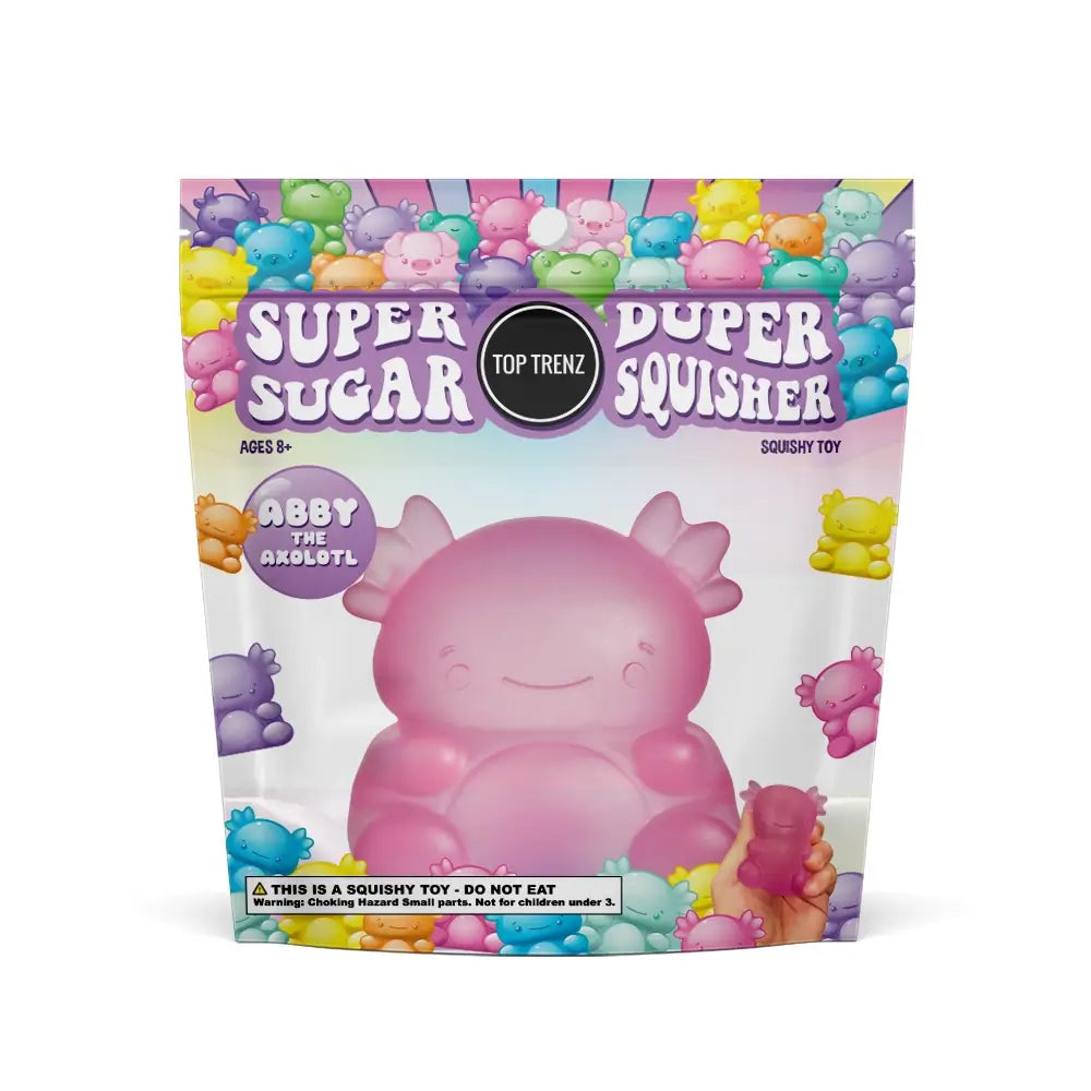 The product package for the Super Duper Sugar Squishers Axolotl.