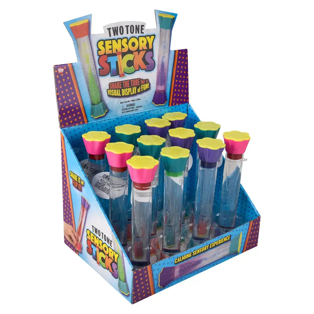 The product display for 8" 2 Tone Glitter Sensory Tube - The Toy Network.