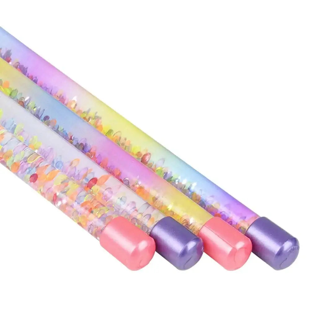 A close-up look at the glitter and beads inside the Glitter Water Batons.