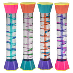 The 8" Liquid Helix Timers showing the colorful liquid cascading down the tube.