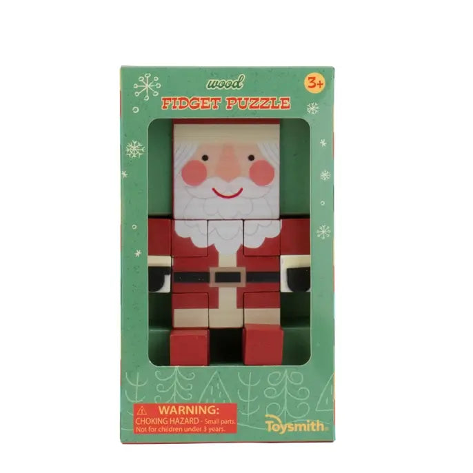 Toysmith Holiday Wood Fidget Puzzle, Santa.