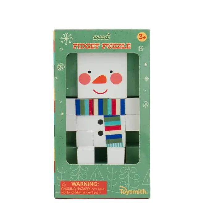 Toysmith Holiday Wood Fidget Puzzle, Snowman.