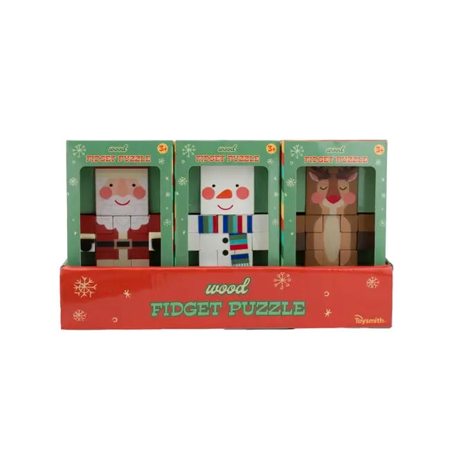 Toysmith Holiday Wood Fidget Puzzle, Assorted.