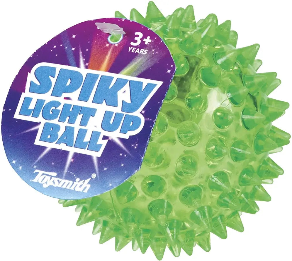 The green Spiky Light Up Bouncy Ball.