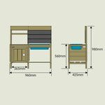 The TP Toys Muddy Maker Mud Kitchen Outdoor Playset dimensions.