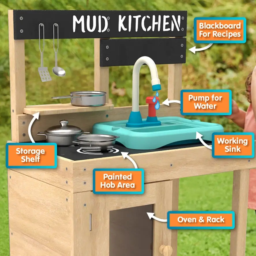 A look at the features on the TP Toys Splash and Play Early Fun Wooden and Kitchen Play Set.