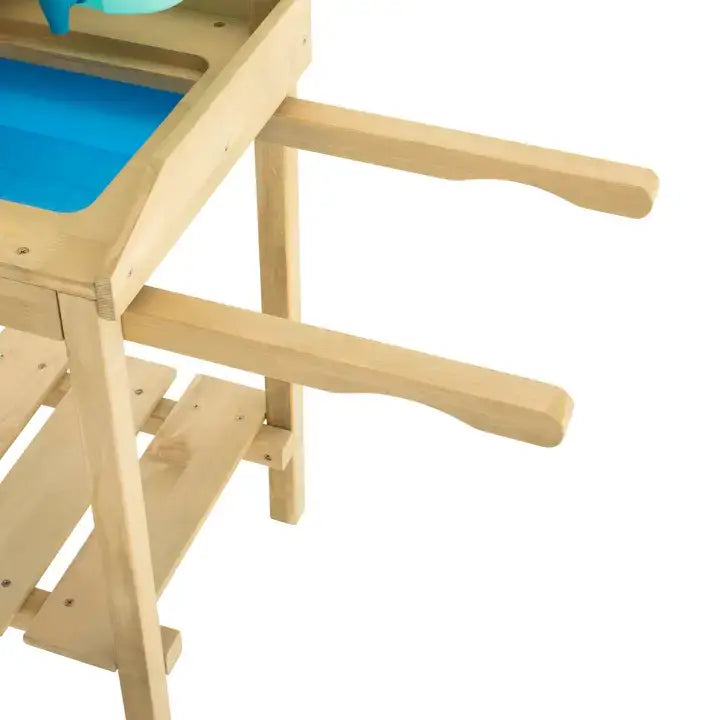 The handles on the TP Toys Wooden Explore Potting Bench Outdoor Playset.