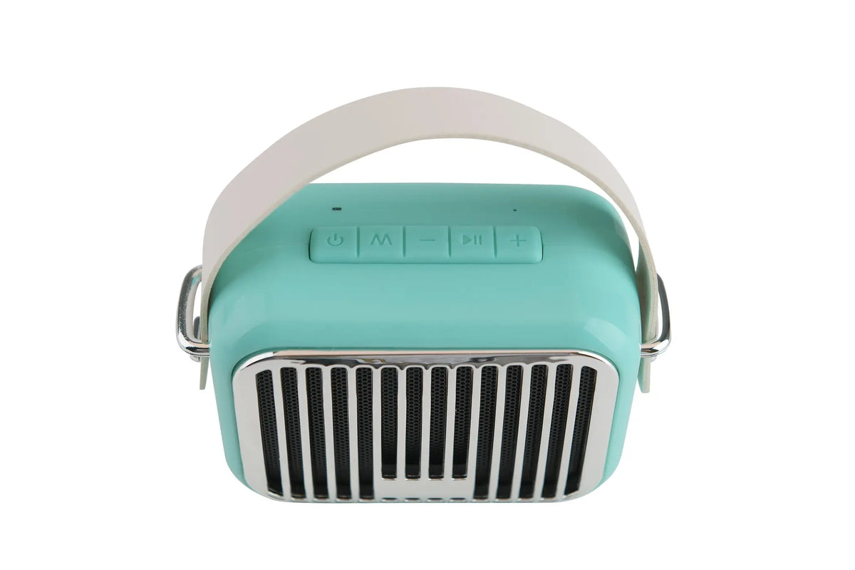 The top of the Pocket Karaoke Microphone & Speaker Combo Teal Bluetooth Set.