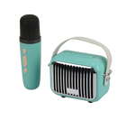 The Pocket Karaoke Microphone & Speaker Combo Teal Bluetooth Set.