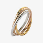 The Mint & Lily Tri-Color Dainty Interlocking Fidget Ring.