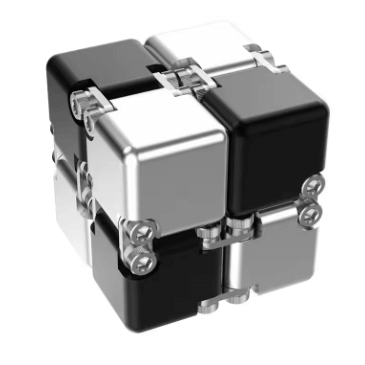 The Weighted Metal Infinity Cube in Black and Silver.