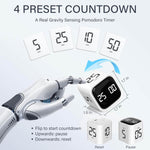 An infographic shows the Preset countdowns on the Gravity Cube Flipping Digital Timer.