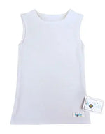 White Kozie 4-Way  Nylon Simply Sleeveless Sensory Compression Shirt.