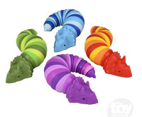 The four color variants of the Wiggle Sensory Dinosaur.
