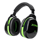 Adult Adjustable Noise Reducing Earmuffs, Green, 28 dB.