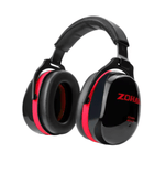 Adult Adjustable Noise Reducing Earmuffs, Red, 28 dB.