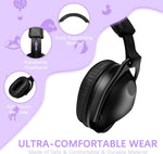 An infographic displaying the ultra-comfortable wear of the Black Adjustable Noise Reducing Earmuffs.
