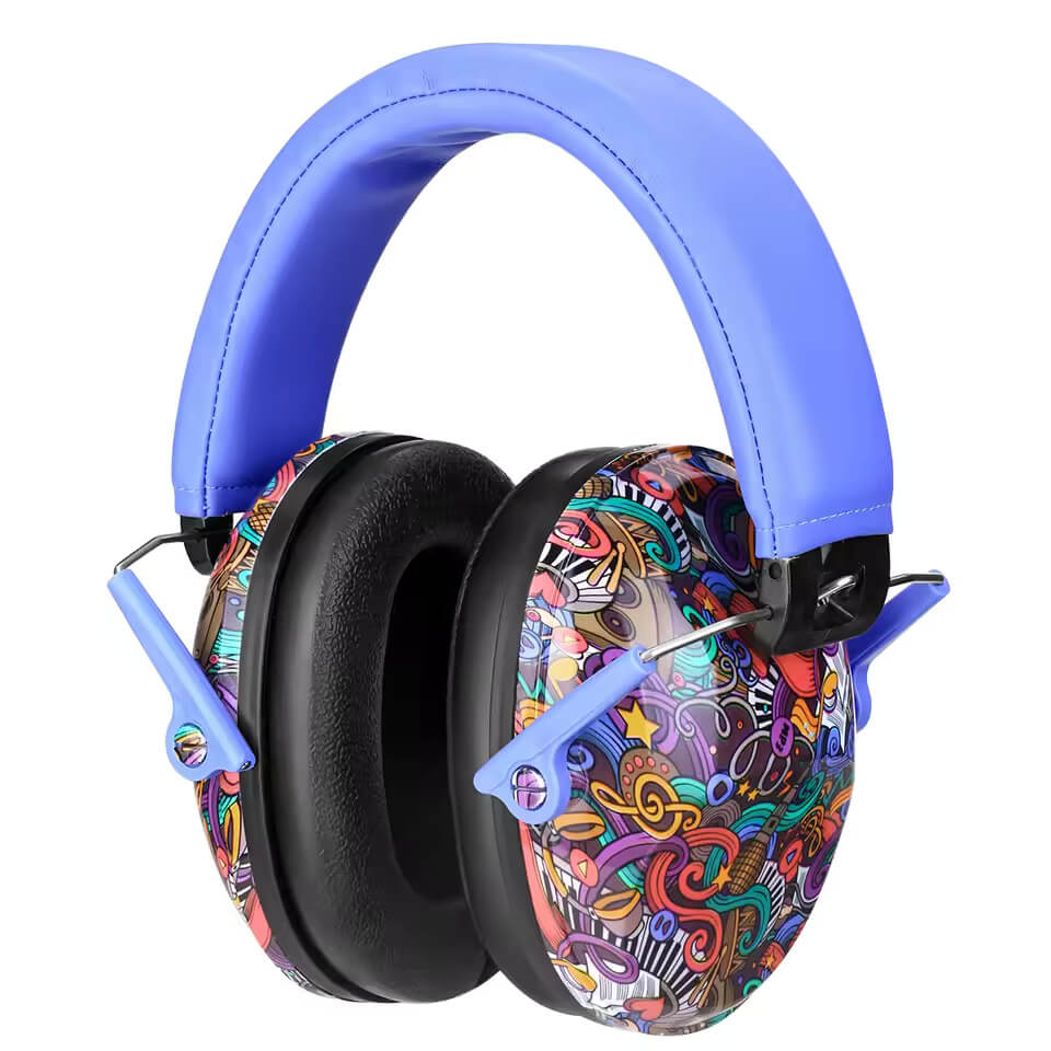 The Musical Note Adjustable Noise Reducing Earmuffs with Blue Headband, 22 dB.
