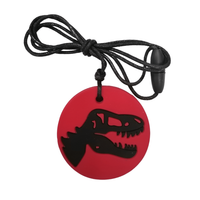 The red and black Dino Pendant.