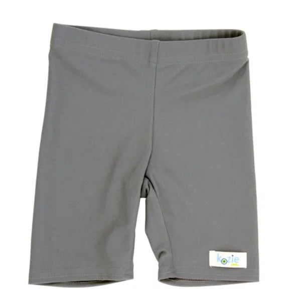 The steel gray pair of Unisex Sensory Compression Shorts.