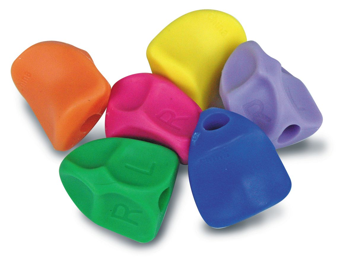 A display of colorful Solo Pencil Grips.