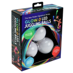 The product packaging for Glow.0 LED Juggling Balls.