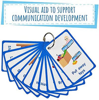 An infographic with the My Bedtime Routine Flashcards that says: Visual Aid to Support Communication Development.