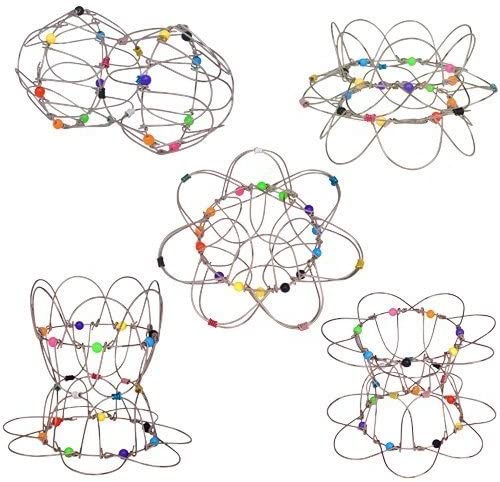 Five Flexi-Sphers twisted into various shapes.