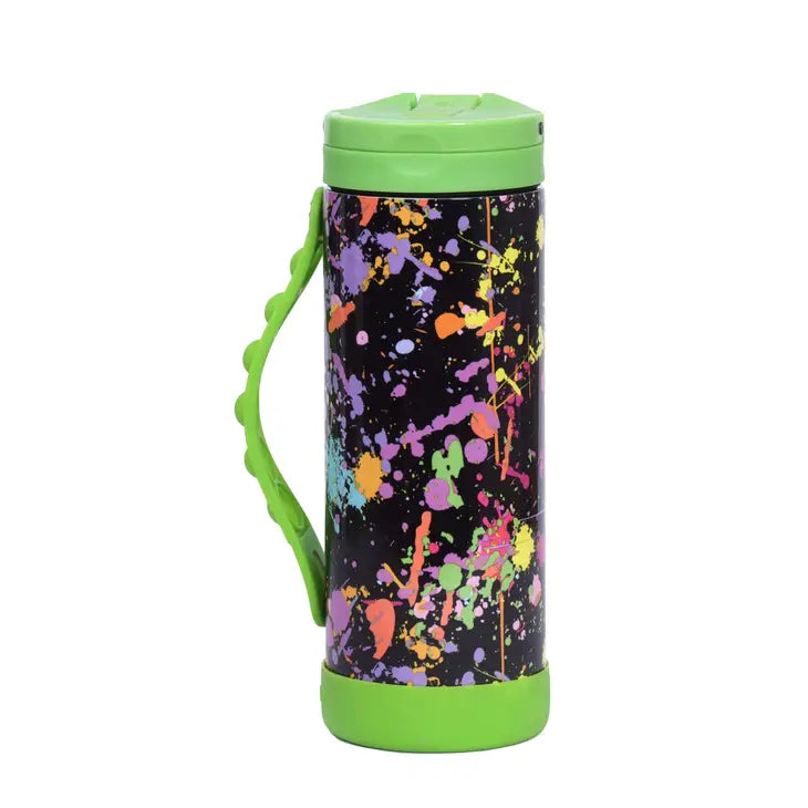 The Iconic Pop Bottle with Green Paint Splatter.