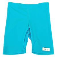 A pair of tropical blue Unisex Sensory Compression Shorts.