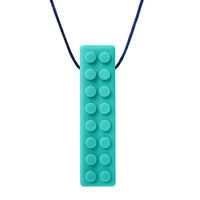 The teal Brick Stick Chew Necklace.