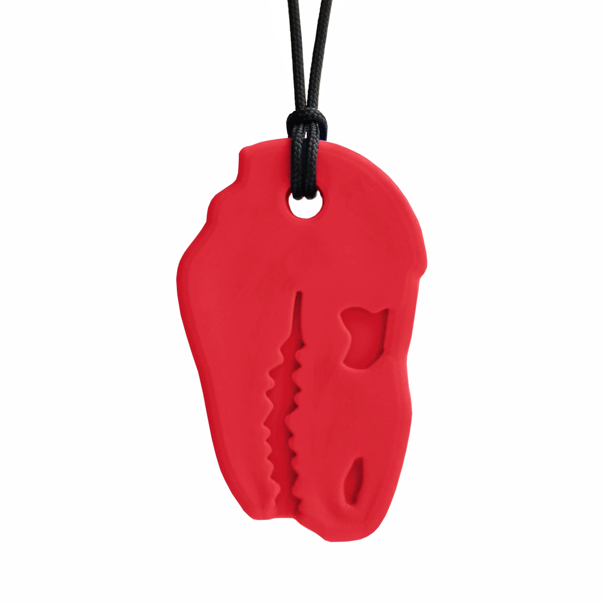 The Red Standard Dino-Bite Chew Necklace.
