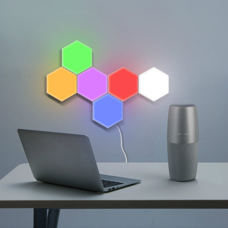 Hexagon lights that change color