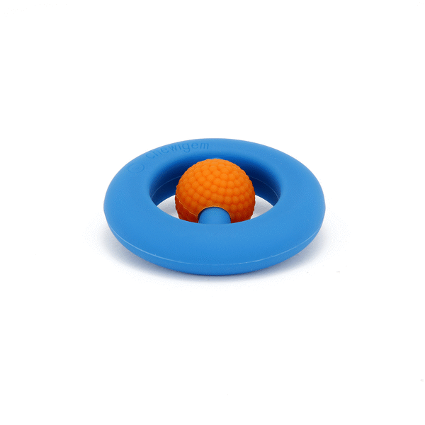 A blue and orange Hand Fidget rotates.