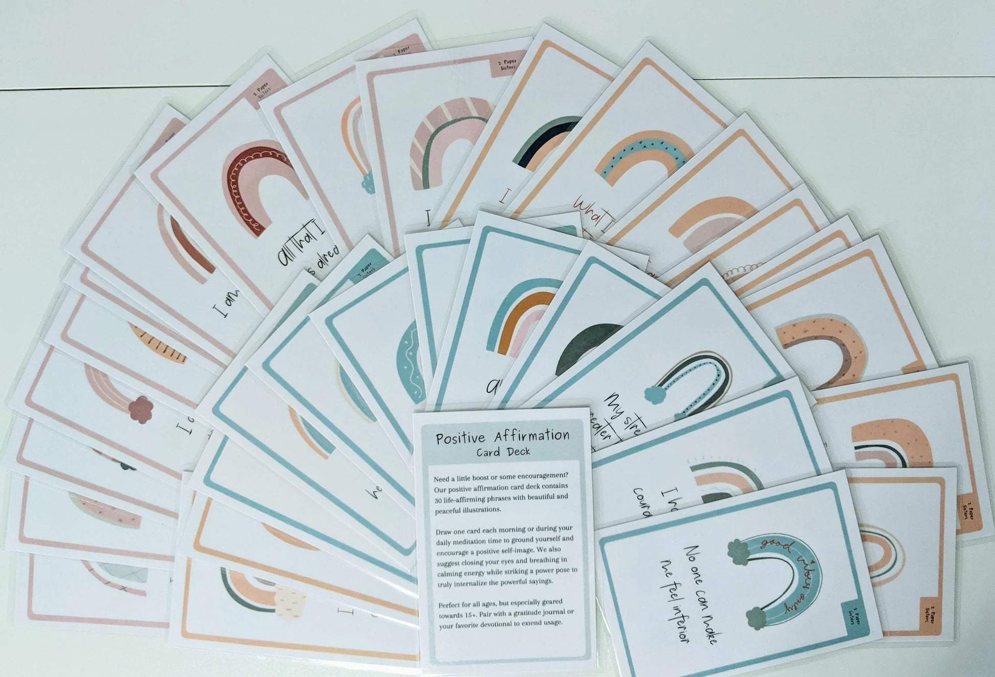 A display of the Positive Affirmation Card Deck.