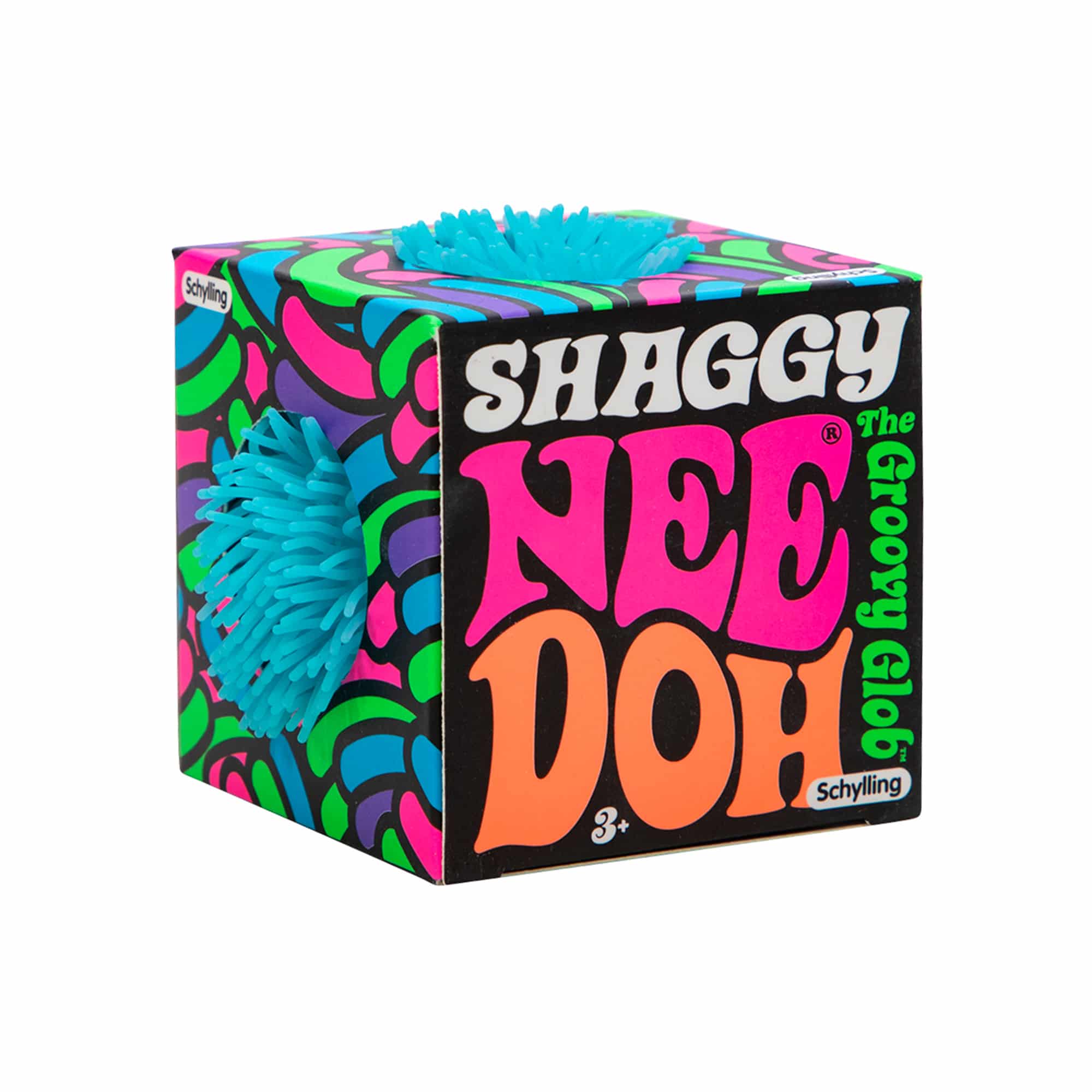 The blue Shaggy NeeDoh in the product packaging.