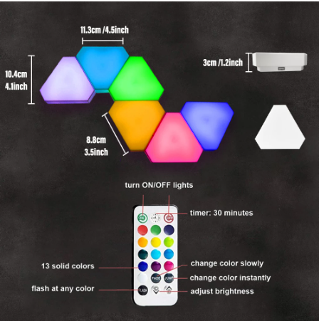 LED Triangle Touch Light