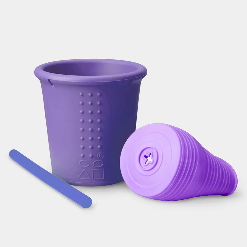 The Universal Straw Cup, whose components are separated.