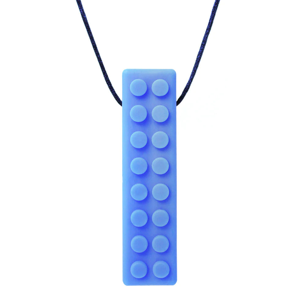 The royal blue Brick Stick Chew Necklace.