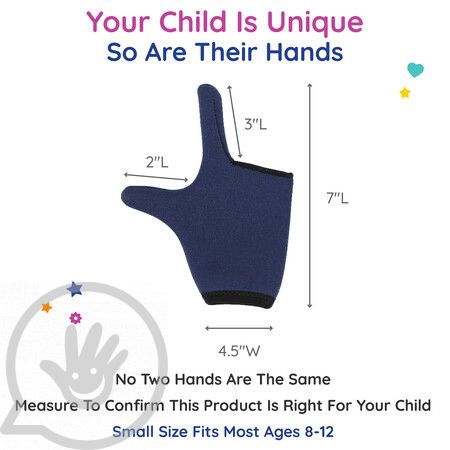 The dimensions for a children's sized Chewy Glove.