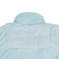 The back weighted pads on the light blue robe.